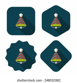 birthday hat flat icon with long shadow,eps10