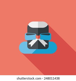birthday hat flat icon with long shadow,eps10