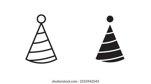 Birthday hat flat simple vector symbols illustration.