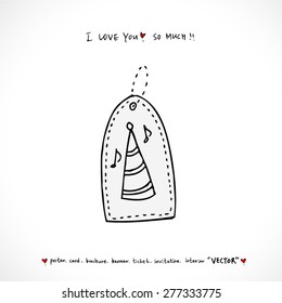 birthday hat / Hand drawn illustrations - vector