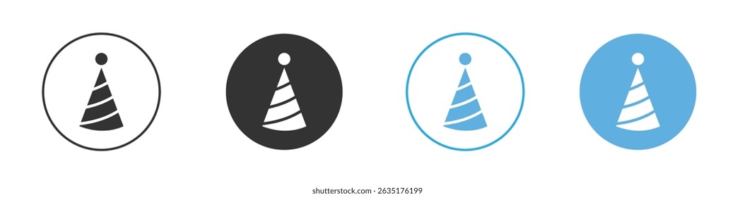 Birthday hat icon Editable flat style, illustration icons