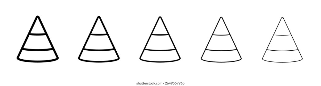 Birthday hat icon flat simple outline logo