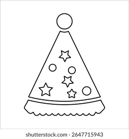 Birthday hat icon, Line Vector graphics