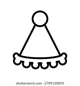 Icono de sombrero de cumpleaños, Vector de línea