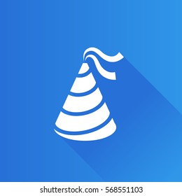 Birthday Hat Icon In Metro User Interface Color Style. Object Celebration Head Wear