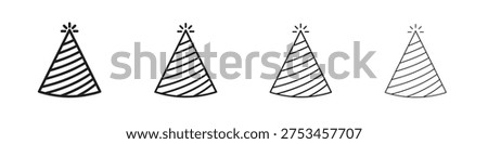 Birthday hat icon outline vector. outline icons collection.