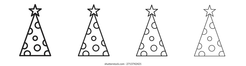 Icono de sombrero de cumpleaños. Vector de pictogramas aislados.