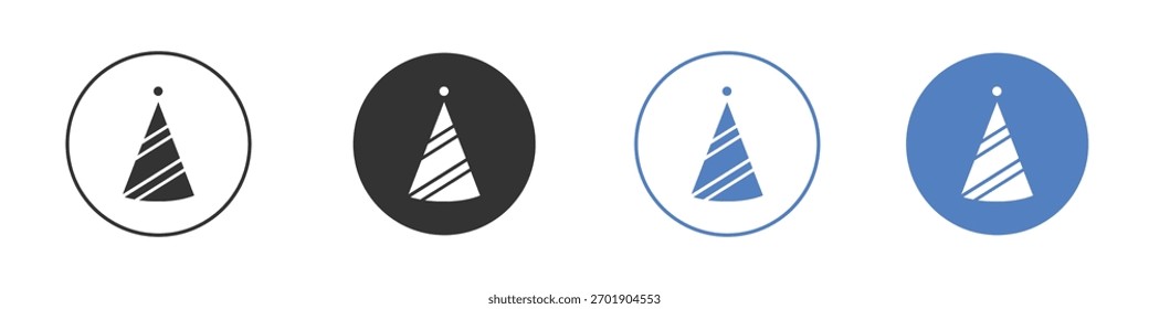 Vector de icono de sombrero de cumpleaños. Diseño de ilustración de Plantilla de logotipo
