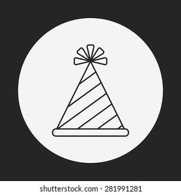 birthday hat line icon