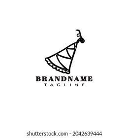 birthday hat logo cartoon design template icon black modern isolated vector illustration
