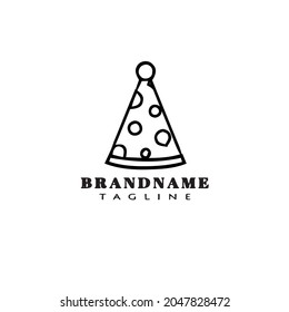 birthday hat logo cartoon design icon black modern isolated vector illustration