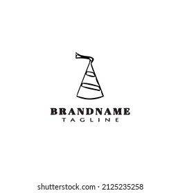birthday hat logo cartoon design template icon black modern isolated vector