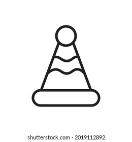 Birthday Hat Outline Icon Vector Illustration