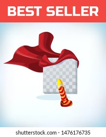 birthday hat and pipe. Masquerade costume headdress. Carnival or Halloween Cartoon Vector illustration. Red cape