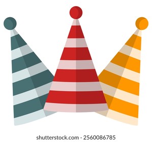 Birthday hat set icon vector isolated on white background.