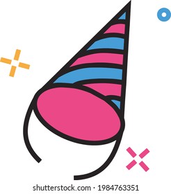 birthday hat vector art illustration flat design