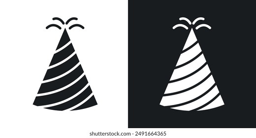 Birthday hat vector icon set in solid style.