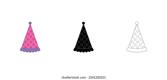 birthday hat vector type icon