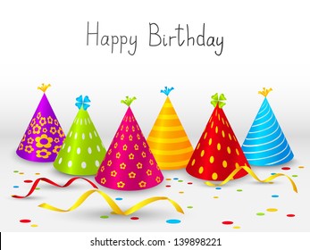 Birthday hats background with place for text