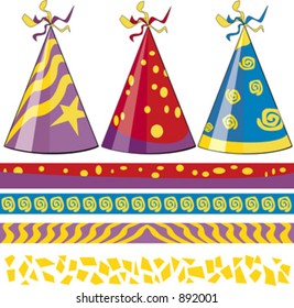 Birthday Hats and Matching borders