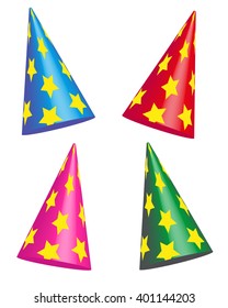 Birthday hats, vector illustration