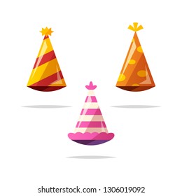 Birthday hats vector isolated illustration