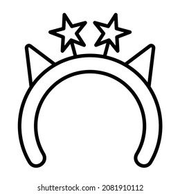 Imagen vectorial del icono de la banda de cabeza de cumpleaños. También se puede usar para aplicaciones web, aplicaciones móviles y medios impresos.