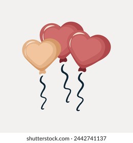 Vector de globo de forma de corazón de cumpleaños