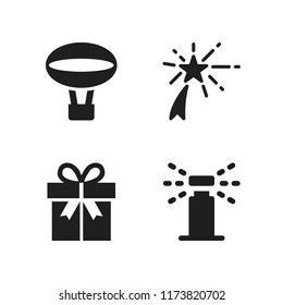 birthday icon. 4 birthday vector icons set. balloon, present icon and sprinkle icons for web and design about birthday theme