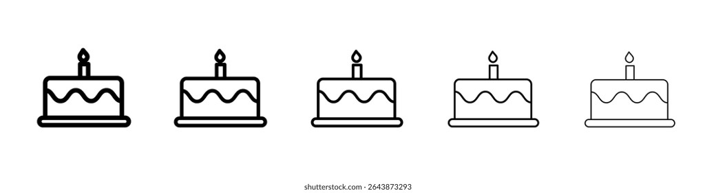 Birthday icon black and white vector sign