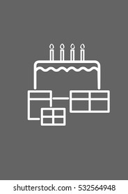 Birthday icon cake icon