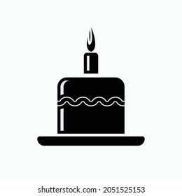 Birthday Icon. Cake Symbol  - Vector.