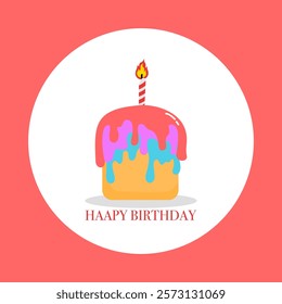 Birthday icon can be for greeting card.