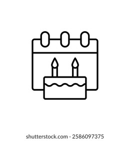 Birthday icon Flat fill set collection