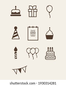 Birthday Icon Set Good For Your Web Design, Poster Etc