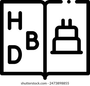 birthday icon. Thin Linear Style Design Isolated On White Background
