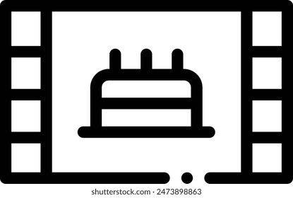birthday icon. Thin Linear Style Design Isolated On White Background