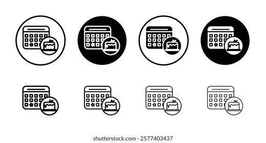 Birthday icon Vector logo set flat