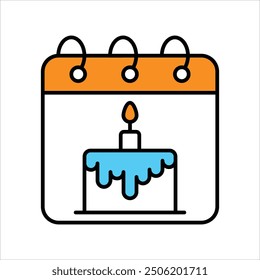 birthday icon with white background vector stock illustration