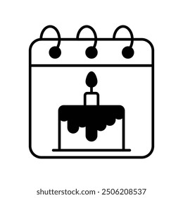 birthday icon with white background vector stock illustration