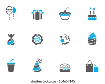 Birthday icons in duo tone colors