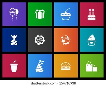 Birthday icons in Metro style