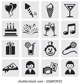 Birthday icons set