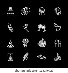 birthday icons set