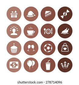 birthday icons universal set for web and mobile