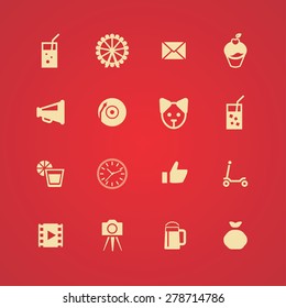 birthday icons universal set for web and mobile