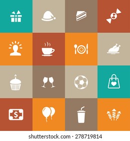 birthday icons universal set for web and mobile