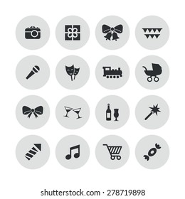 birthday icons universal set for web and mobile
