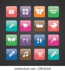 birthday icons universal set for web and mobile