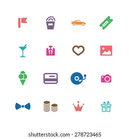 birthday icons universal set for web and mobile
